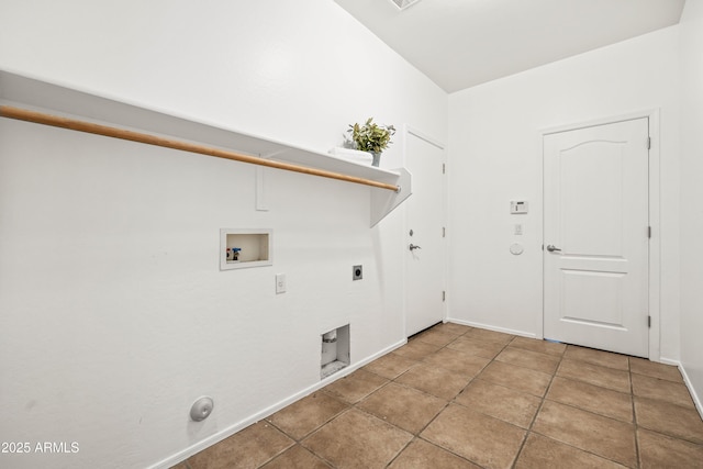 4140 E Claxton Ave, Gilbert, AZ 85297 - laundry room featuring washer hookup, gas dryer hookup, electric dryer hookup, baseboards, and tile patterned floors