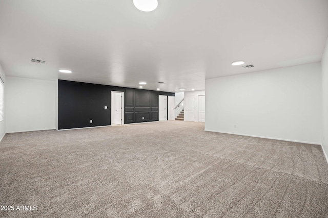 4140 E Claxton Ave, Gilbert, AZ 85297 - finished basement with stairway, carpet flooring, recessed lighting, and baseboards