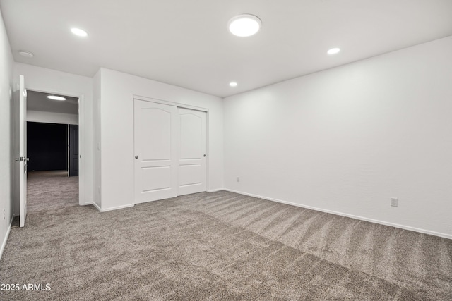 4140 E Claxton Ave, Gilbert, AZ 85297 - unfurnished bedroom featuring carpet, baseboards, recessed lighting, and a closet
