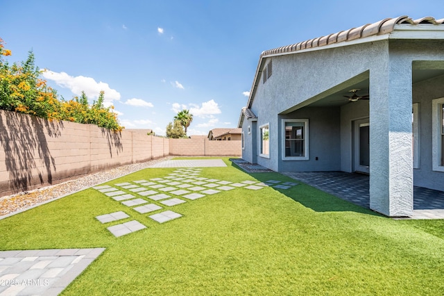 4140 E Claxton Ave, Gilbert, AZ 85297 - view of yard featuring a patio area and ceiling fan