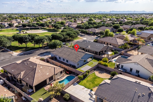 4140 E Claxton Ave, Gilbert, AZ 85297 - aerial view of residential area with a mountainous background and a pool