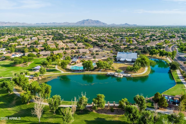 4140 E Claxton Ave, Gilbert, AZ 85297 - aerial perspective of suburban area featuring a water and mountain view and a golf course