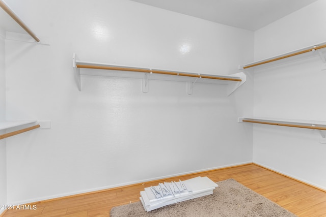 spacious closet with hardwood / wood-style flooring