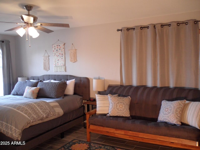 1333 N Higley Rd Unit 7, Mesa, AZ 85205 - bedroom featuring wood finished floors and ceiling fan