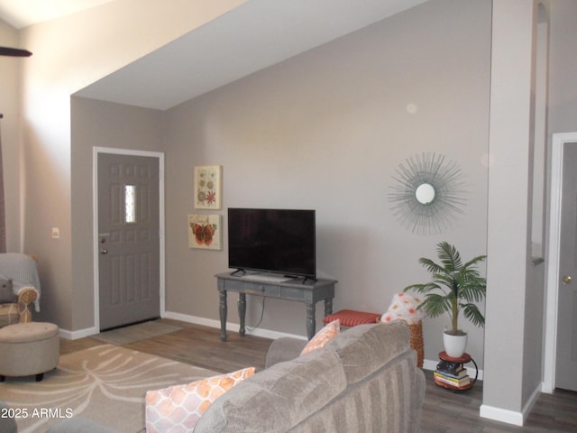 1333 N Higley Rd Unit 7, Mesa, AZ 85205 - living room featuring wood finished floors and baseboards