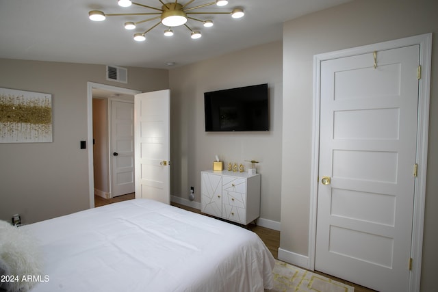 bedroom featuring vaulted ceiling