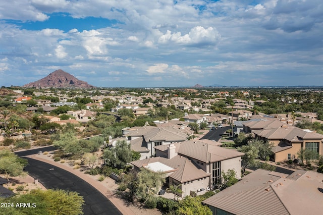 aerial view with a mountain view