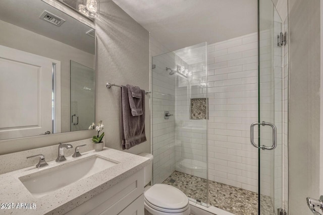 815 E Rose Ln Unit 105, Phoenix, AZ 85014 - full bath featuring visible vents, toilet, a shower stall, and vanity