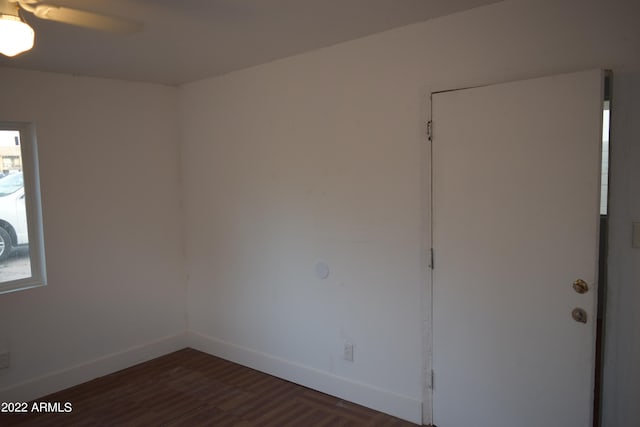 spare room featuring ceiling fan