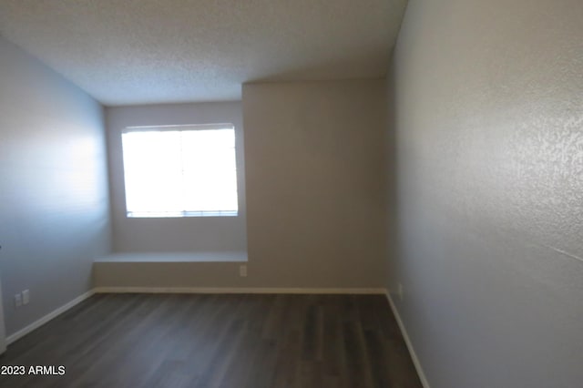 2301 E University Dr Unit 334, Mesa, AZ 85213 - spare room with dark wood-style floors, baseboards, and a textured ceiling