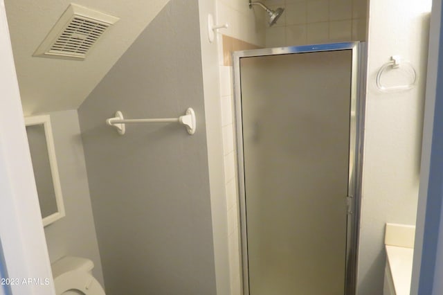 2301 E University Dr Unit 334, Mesa, AZ 85213 - bathroom featuring a shower stall, toilet, and vanity