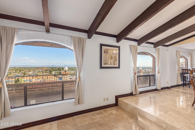 11237 N 15th Ln, Phoenix, AZ 85029 - hallway featuring beamed ceiling and baseboards