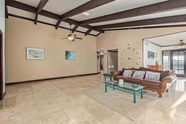 11237 N 15th Ln, Phoenix, AZ 85029 - living room with ceiling fan and baseboards