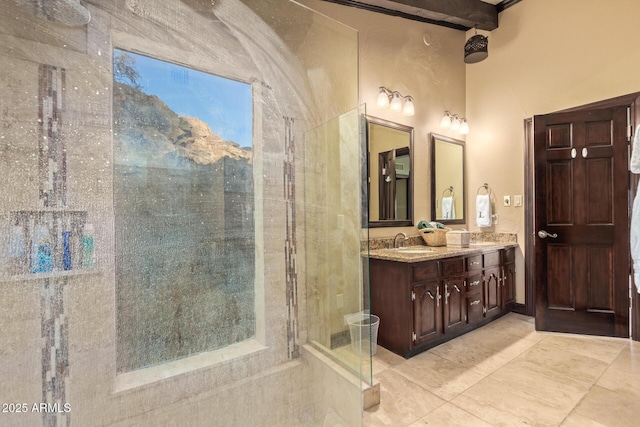 11237 N 15th Ln, Phoenix, AZ 85029 - bathroom with tile patterned floors, a tile shower, and double vanity