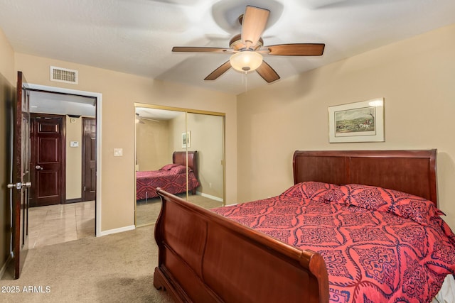 11237 N 15th Ln, Phoenix, AZ 85029 - bedroom featuring carpet, a closet, baseboards, and ceiling fan