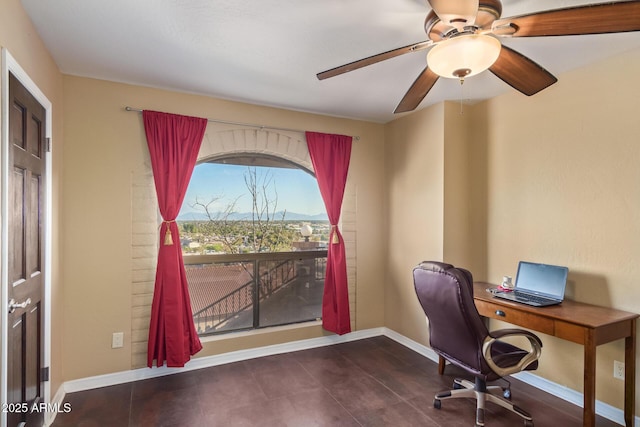 11237 N 15th Ln, Phoenix, AZ 85029 - office area featuring ceiling fan and baseboards