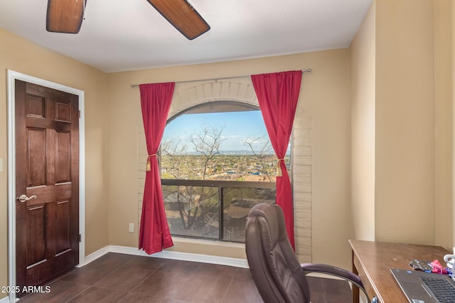 11237 N 15th Ln, Phoenix, AZ 85029 - office area featuring baseboards and dark tile patterned flooring