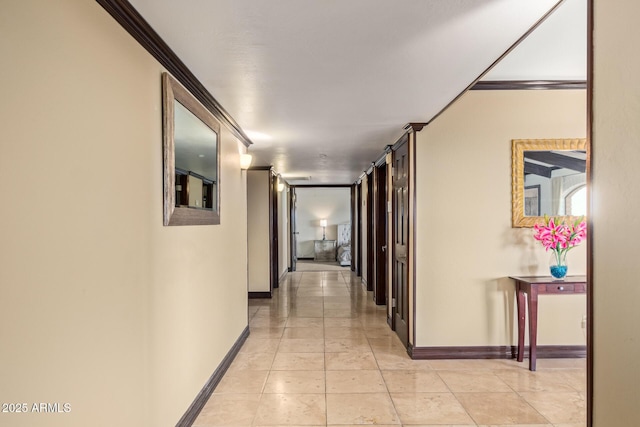 11237 N 15th Ln, Phoenix, AZ 85029 - hallway with baseboards, crown molding, and light tile patterned floors