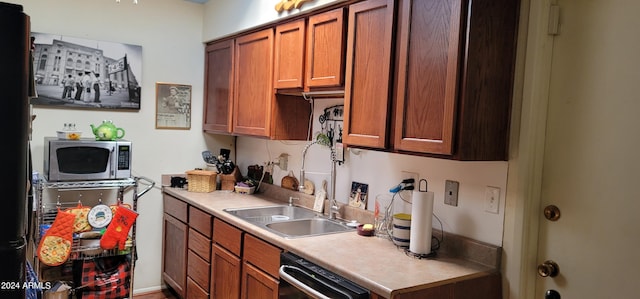 kitchen featuring dishwashing machine and sink