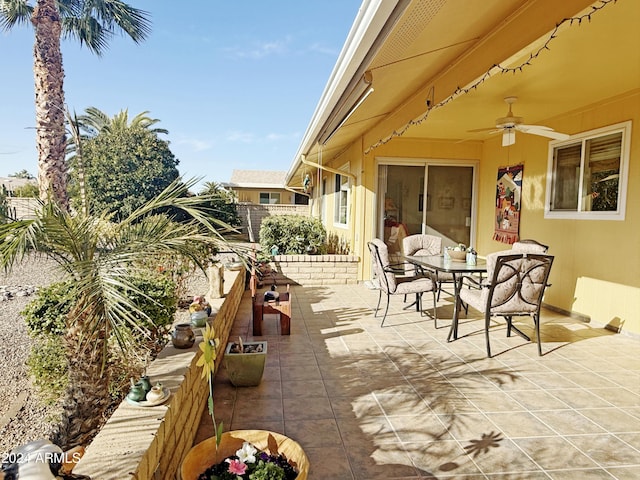 view of patio / terrace featuring ceiling fan