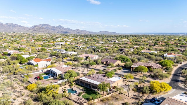 aerial view with a mountain view