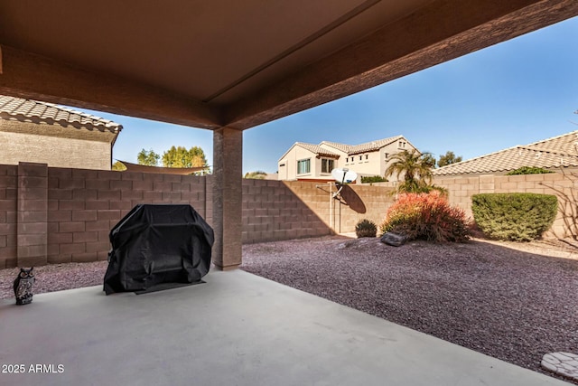 view of patio / terrace featuring a grill