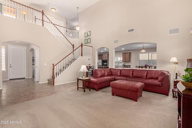 view of carpeted living room