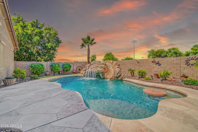 3214 N 138th Dr, Avondale, AZ 85392 - view of swimming pool with a fenced backyard and a patio area