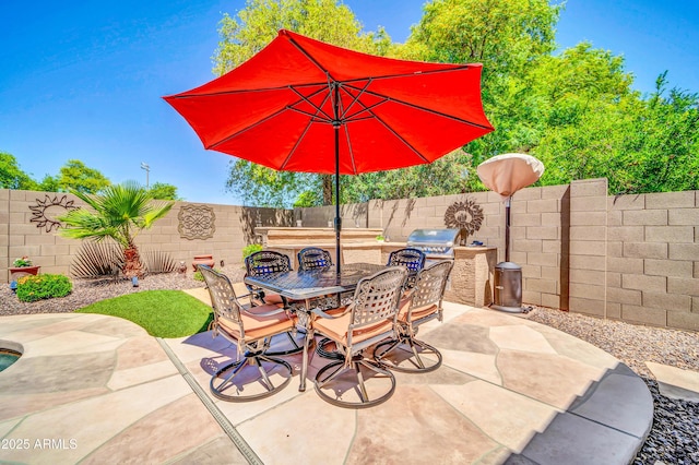 3214 N 138th Dr, Avondale, AZ 85392 - fenced backyard featuring a patio area and outdoor dining area
