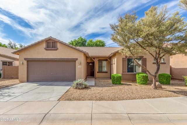 ranch-style house featuring a garage