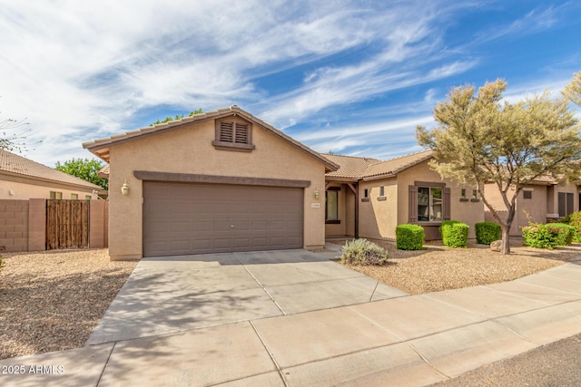 single story home featuring a garage