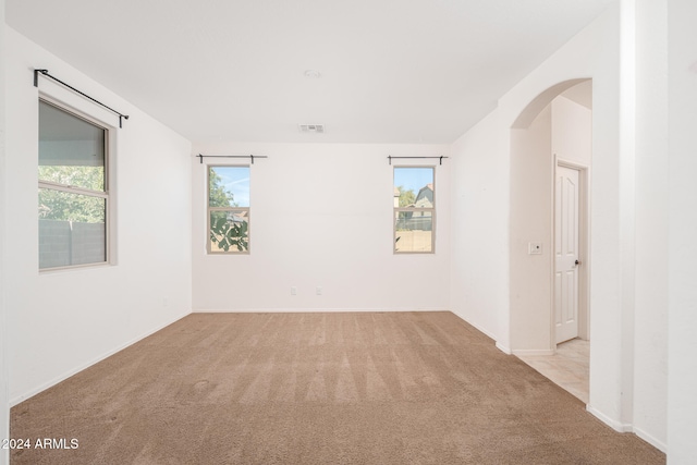 carpeted spare room featuring a healthy amount of sunlight