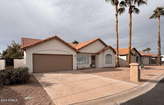 view of front facade featuring a garage