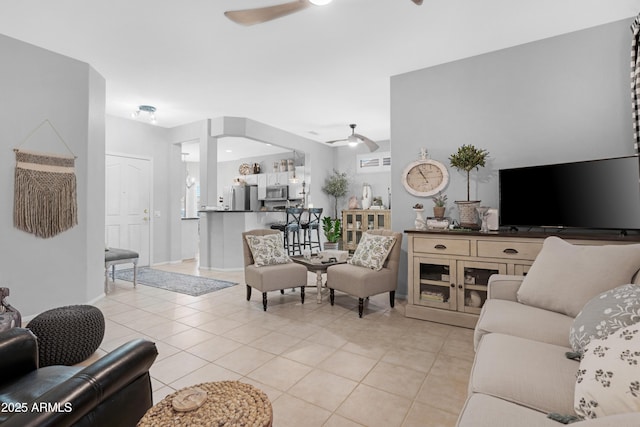 15971 W Indigo Ln, Surprise, AZ 85374 - living room with a ceiling fan and light tile patterned floors