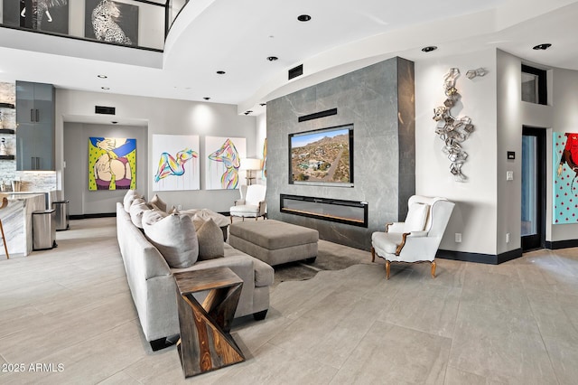 3282 E Palo Verde Dr, Paradise Valley, AZ 85253 - living room with a large fireplace