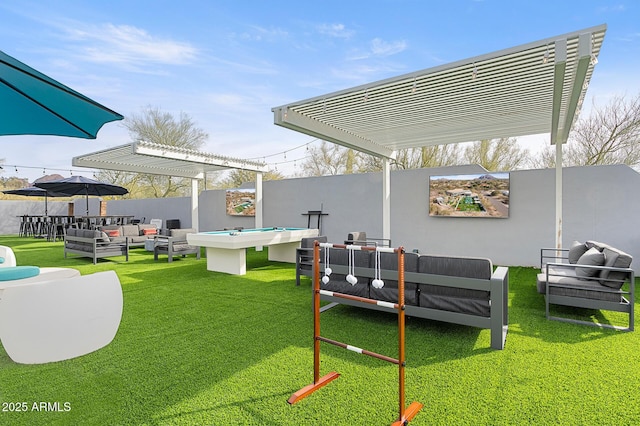 3282 E Palo Verde Dr, Paradise Valley, AZ 85253 - view of yard with an outdoor hangout area and a pergola
