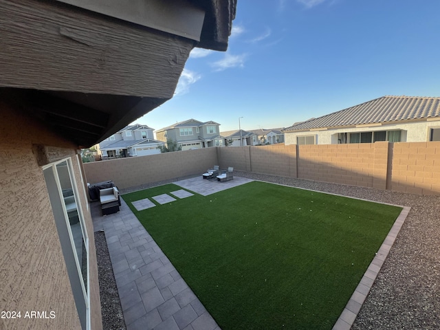 view of yard with a patio area