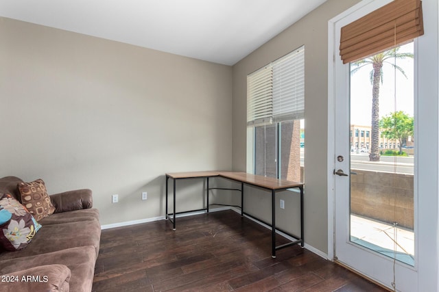 6745 N 93rd Ave Unit 1129, Glendale, AZ 85305 - office area featuring dark wood-style floors and baseboards