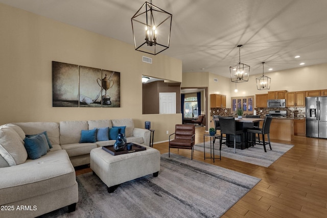 living room featuring wood-type flooring