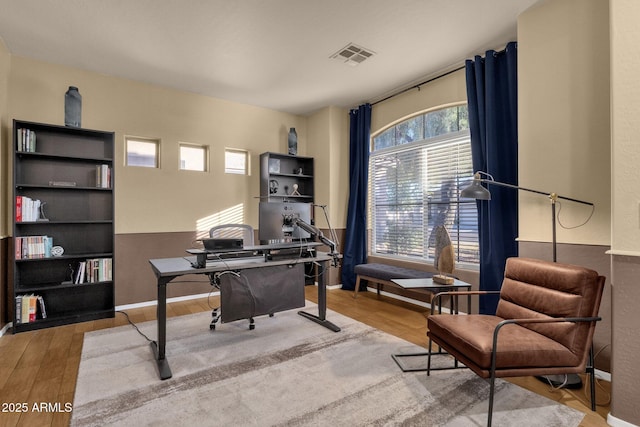 office featuring hardwood / wood-style floors