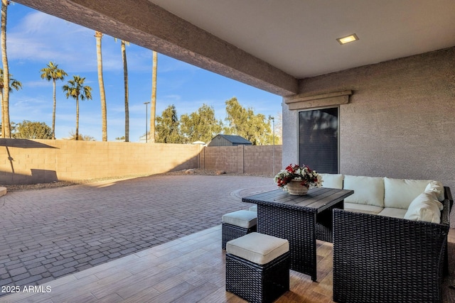 view of patio / terrace featuring an outdoor hangout area