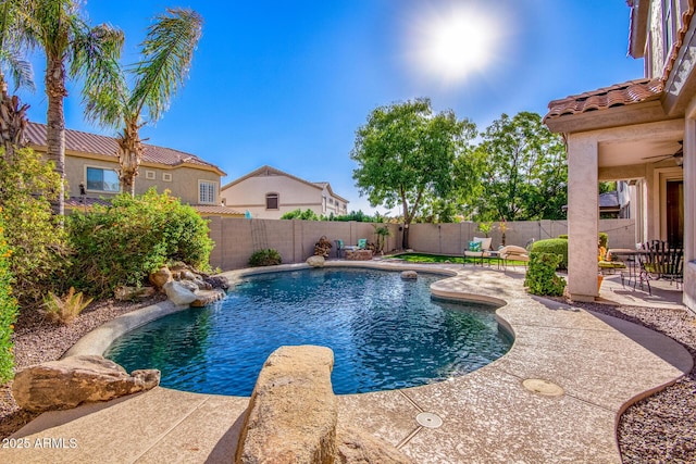 view of pool featuring a patio