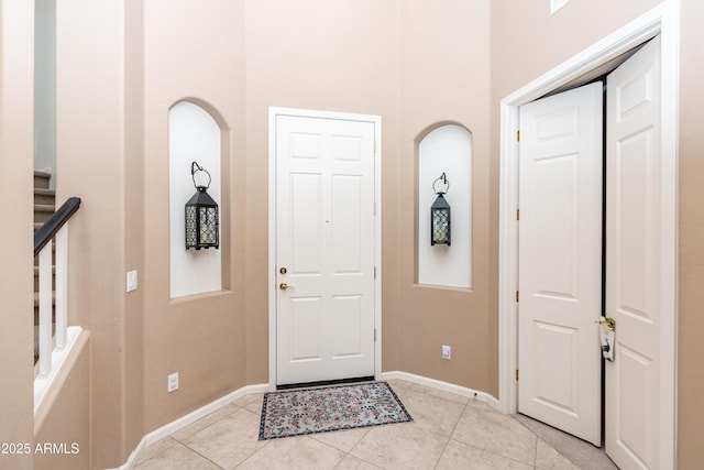 view of tiled foyer