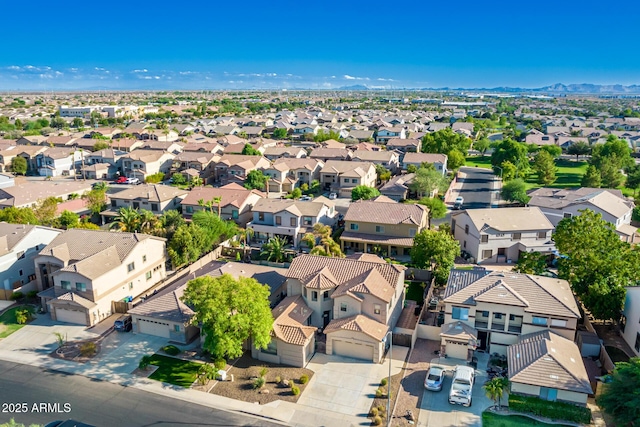 bird's eye view featuring a mountain view