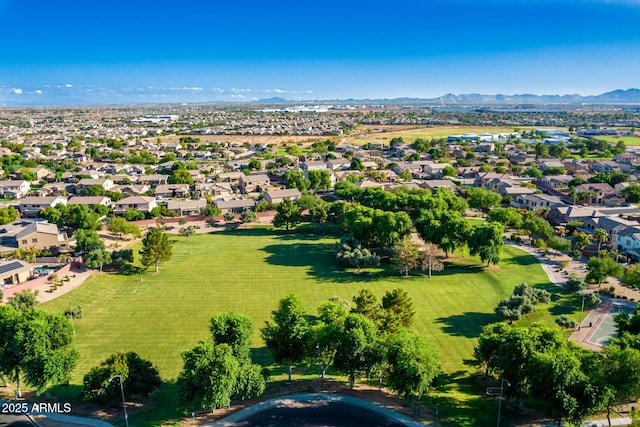 bird's eye view featuring a mountain view