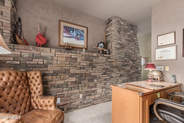 bar featuring light tile patterned floors