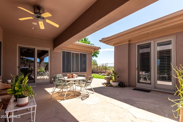 view of patio / terrace with ceiling fan