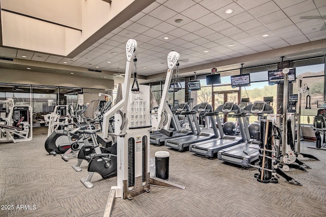 gym with carpet floors