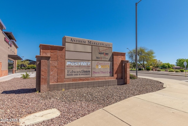 view of community sign