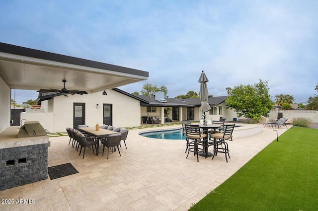 5441 E Wethersfield Rd, Scottsdale, AZ 85254 - view of pool with area for grilling, outdoor dining area, and a patio